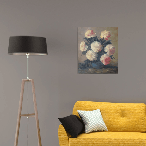 Peonies(60x70cm, oil painting, ready to hang)