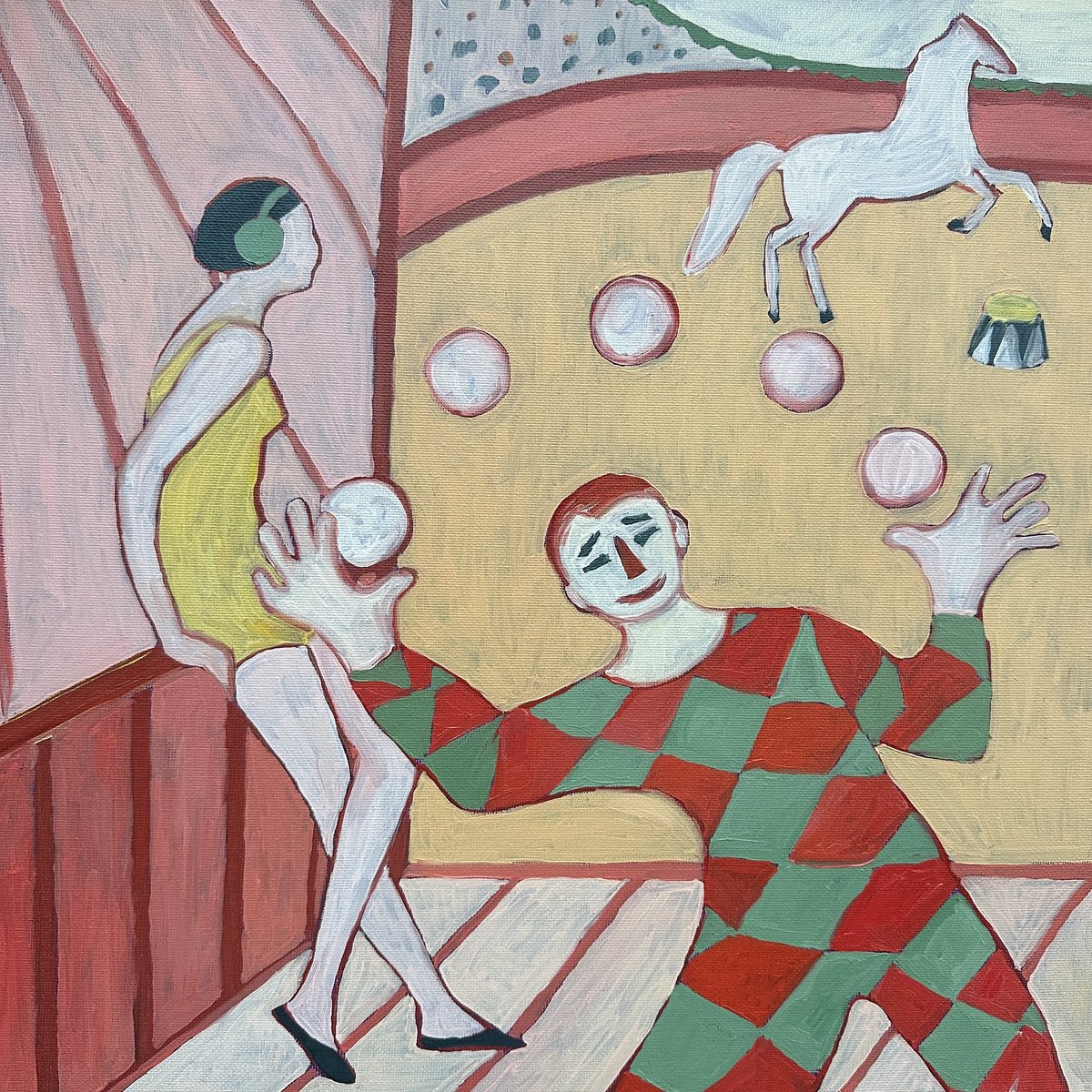 Pink Circus By Irina Anis, 16 X 16, Artwork For Sale On Artfinder