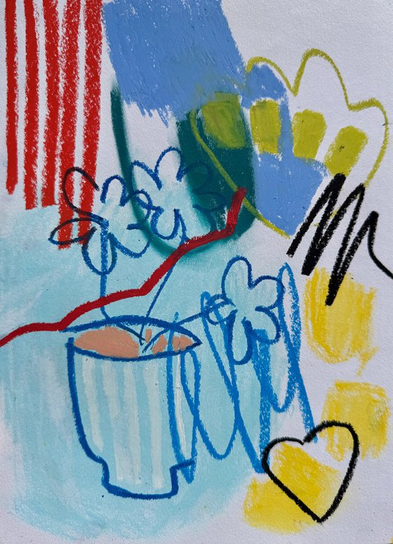 Flowers in Blue Vase