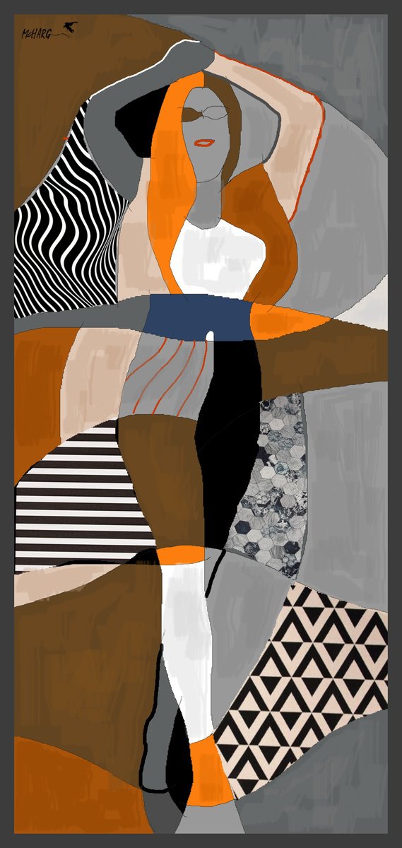 Organic Abstract Painting By Joe Mcharg, 29 X 60, Hands Up, Original Artwork