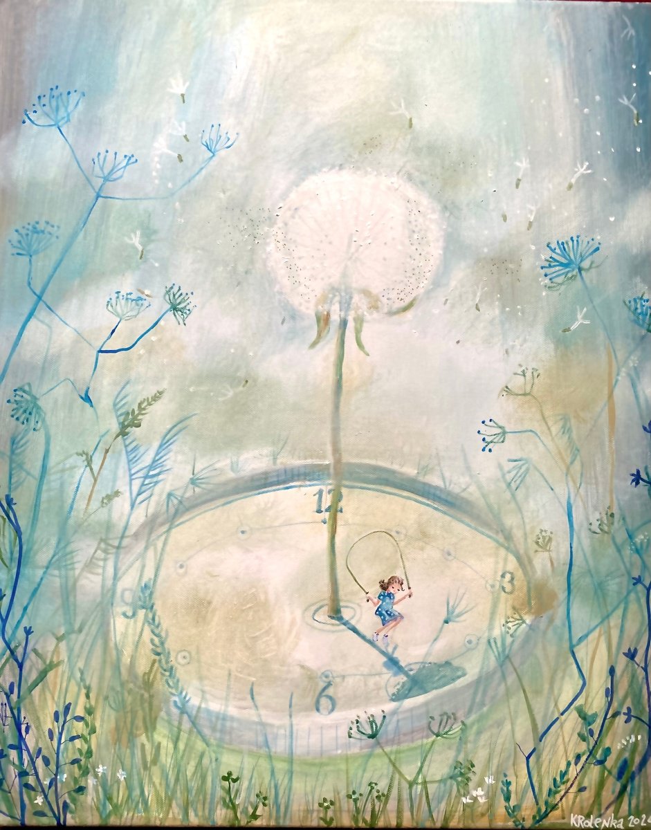 Impressionistic Botanical Acrylic Painting By Alexandra Krasuska, 20 X 24, Tick Tack, Original Artwork