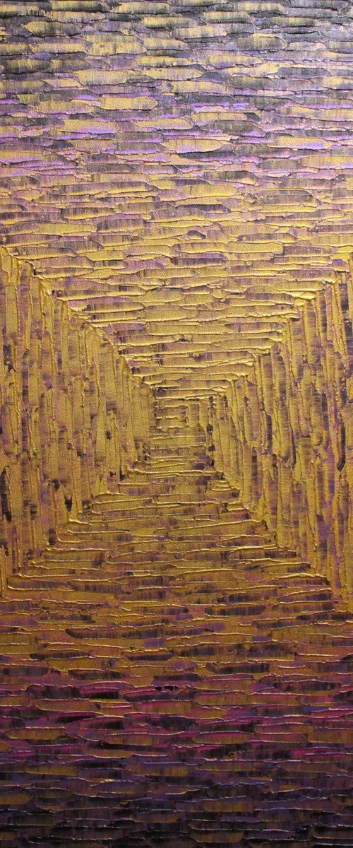 Large square gradient gold pink purple by Jonathan Pradillon