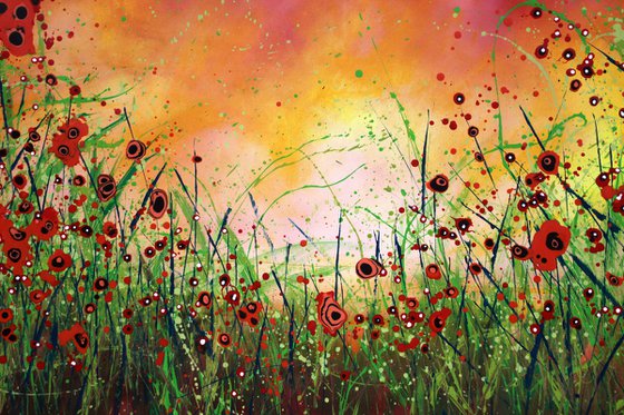 "Joyfulness #2"  - Extra Large original abstract floral painting