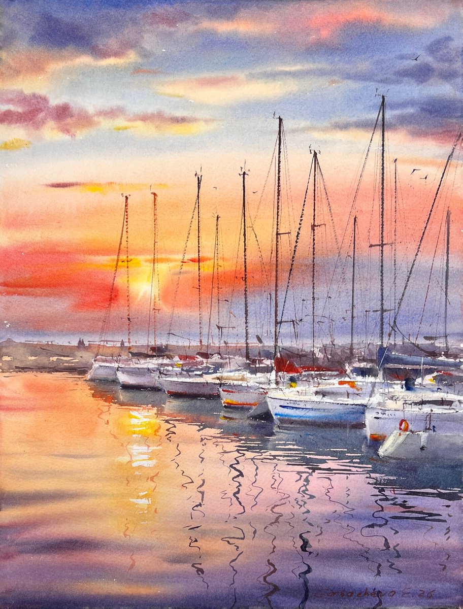 Impressionistic Watercolour , Dream Haven. Spain By Eugenia Gorbacheva, 12 X 16, Artwork For Sale On Artfinder