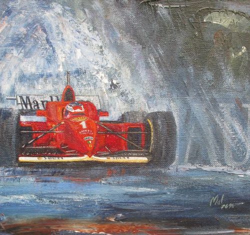 Michael Schumacher’s first F1 win in Spain by Mal Phillips