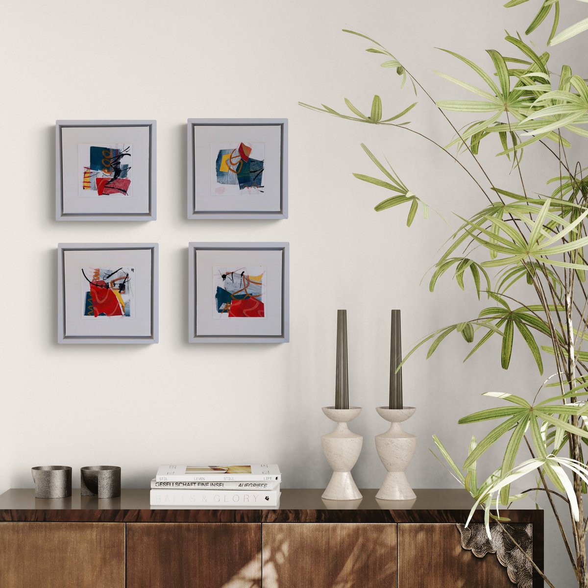 Abstract Acrylic Painting By Linda Coppens, 19 X 19", Co_2025_Series Of 4_2, Original Artwork