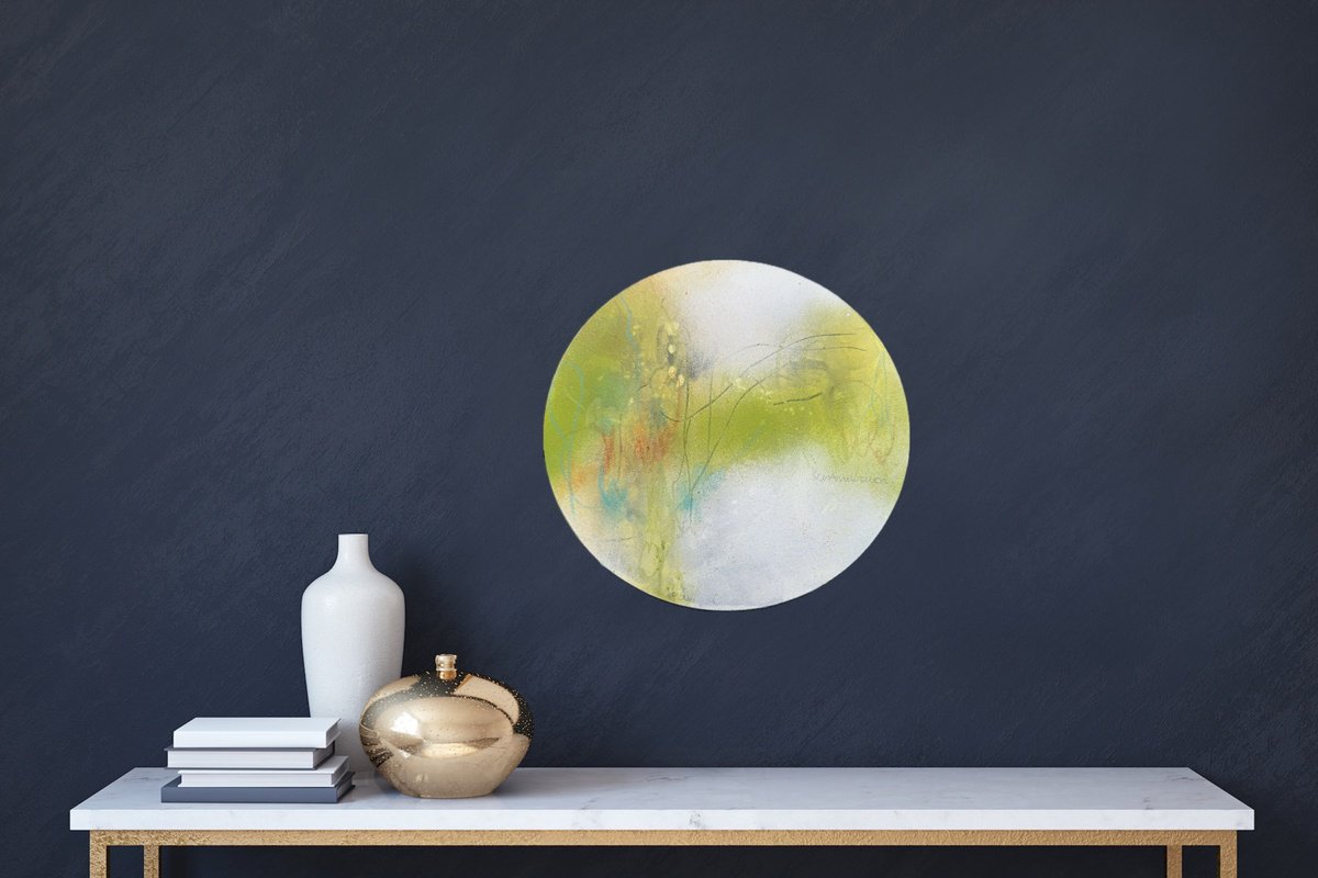 Expressive Landscape Acrylic Painting By Kirsten Schankweiler, 10 X 10", Circle Of Nature No. 5, Original Artwork