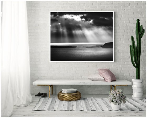 A Silver Song - Black and White Seascape 60 x 40 inches Canvas
