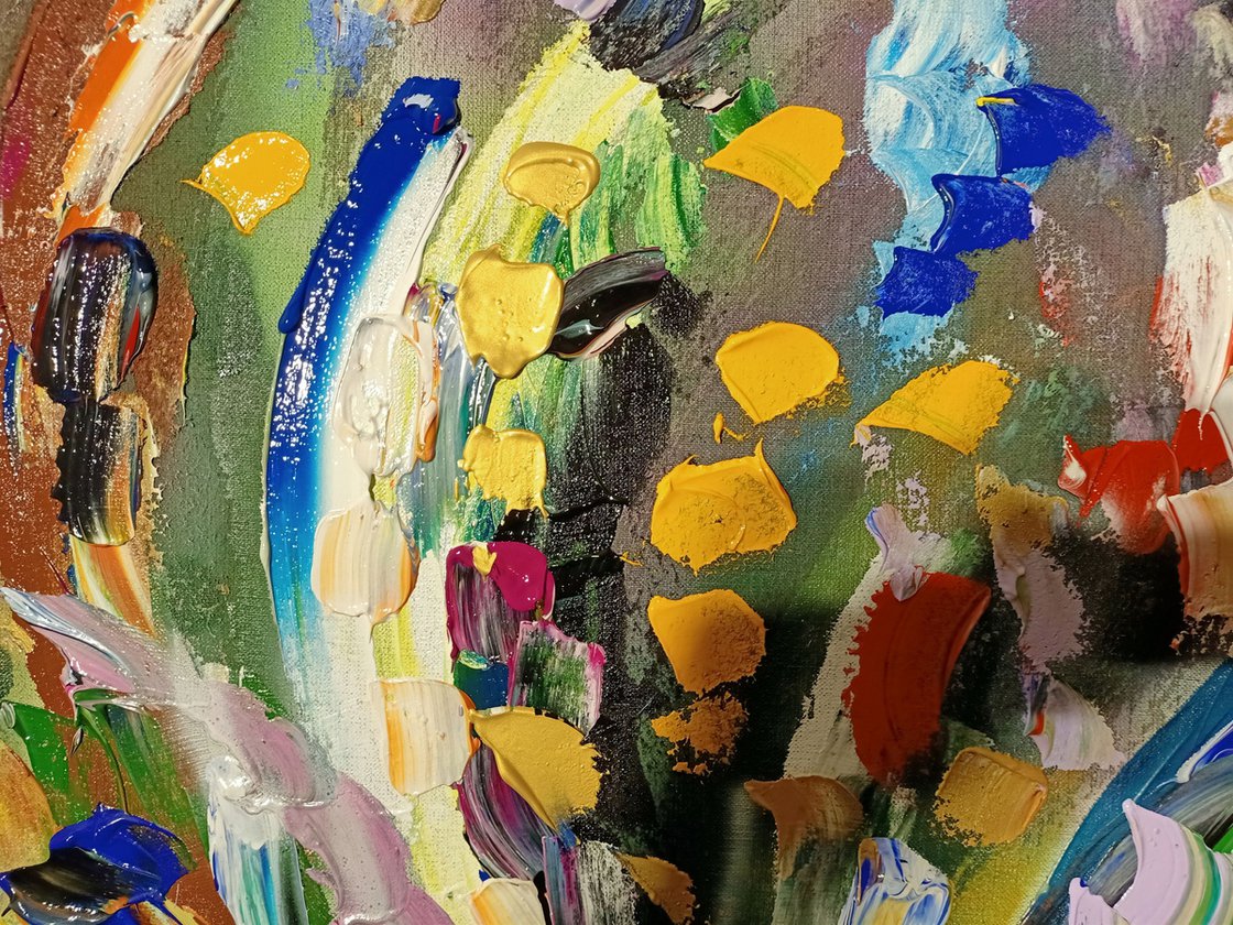 ▷ Sbocciano i fiori acrilico su puro lino grezzo by Antonino Puliafico,  2021, Painting