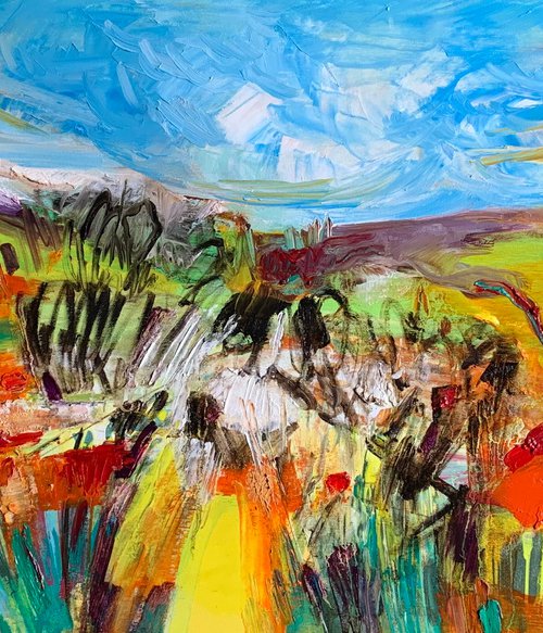 Landscape - original oil painting by Olga Pascari