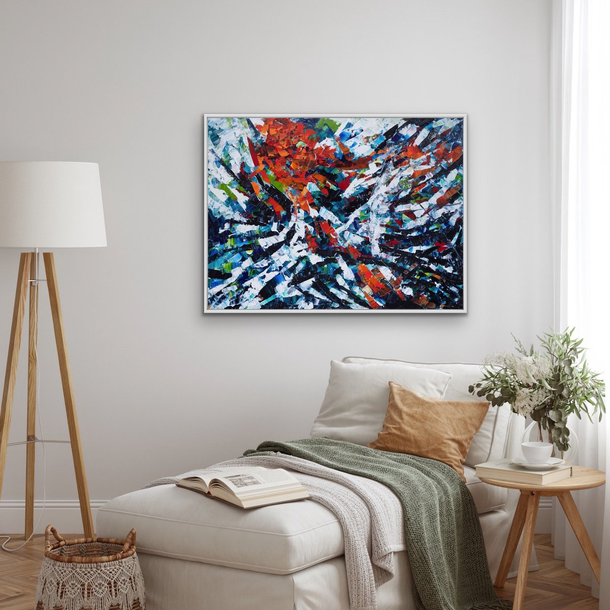 Expressive Abstract Acrylic Painting By Chantal Proulx, 40 X 30, Confluents, Original Artwork