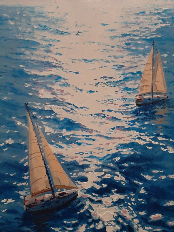 Seascape with Sailboats 34