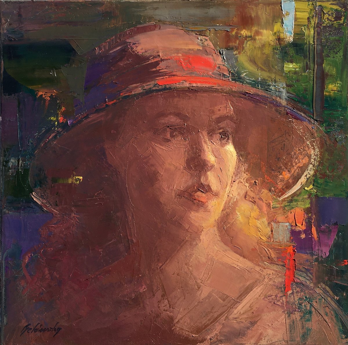 Expressive Oil Painting , The Realm Of Colours By Beata Belanszky Demko, 16 X 16, Artwork For Sale On Artfinder