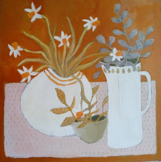 Daffodils and Eucalyptus