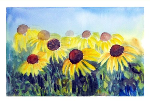 The Yellow Coneflowers of  Spring by Asha Shenoy