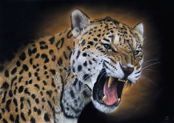 Original pastel drawing "Jaguar"