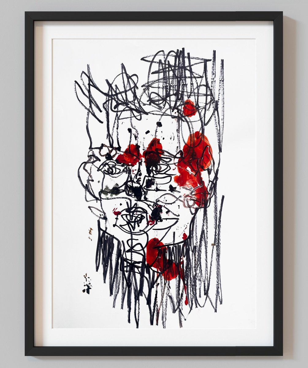 Expressive Man Portrait by Makarova Abstract Art