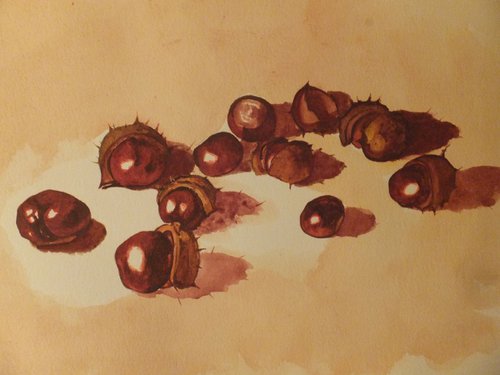 Still Life with Conkers by David Harmer