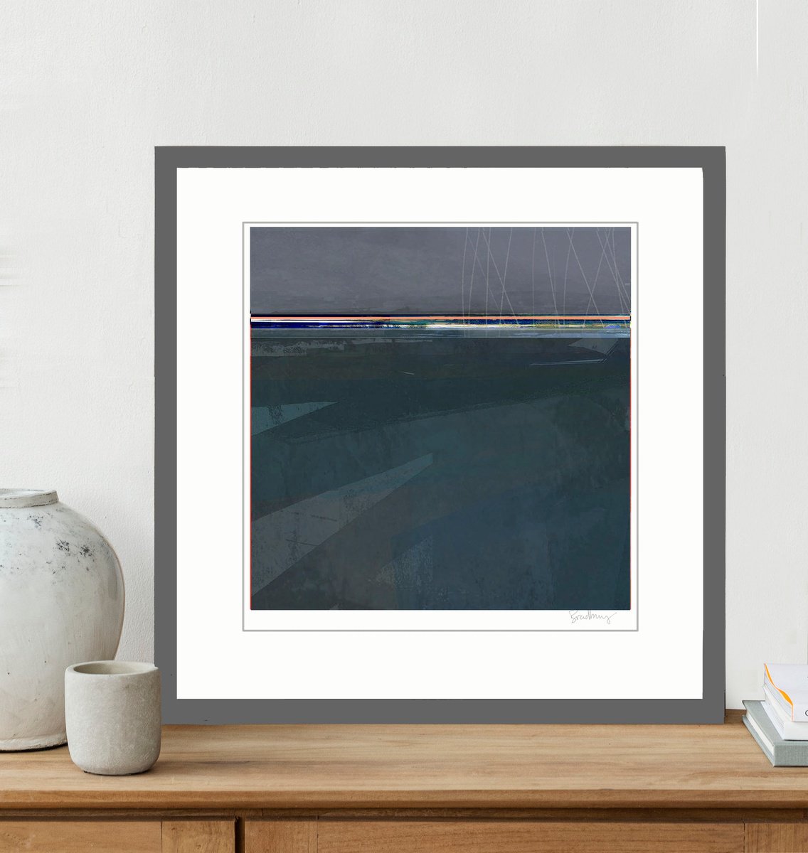 Expressive Abstract Giclee Print By Adrian Bradbury, 17 X 17, Horizon 19, Original Artwork