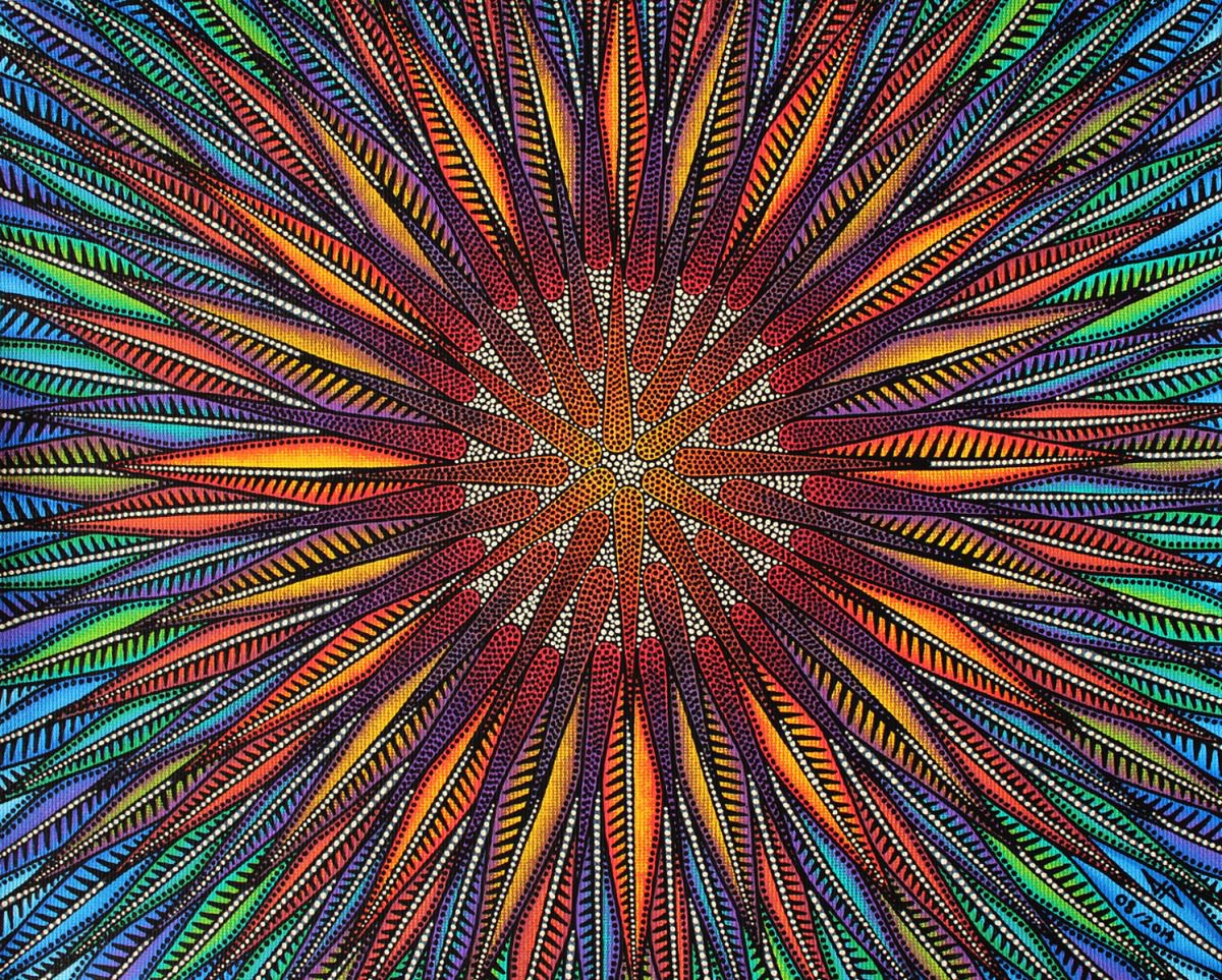 Abstract Botanical Painting By Jonathan Pradillon, 17 X 13, Sunflower, Original Artwork