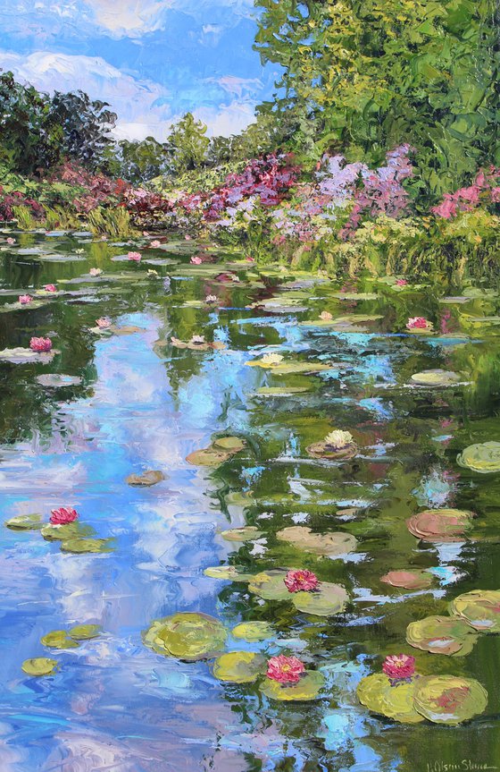 Extra large Water Lily Pond Painting, "An Ode To Monet"