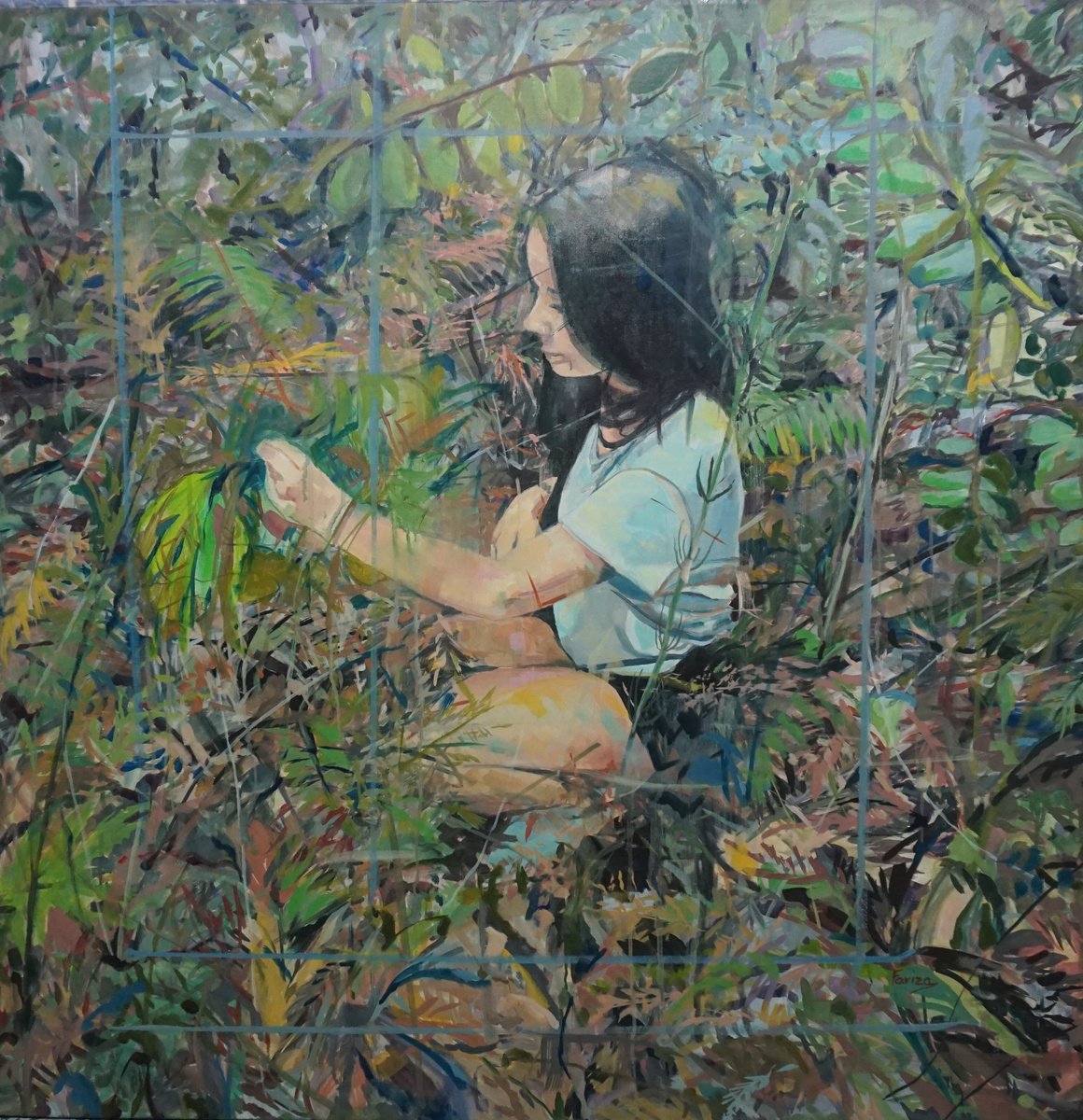 Impressionistic Portrait Oil Painting By Amaya Fernandez Fariza, 39 X 39, Perdida, Original Artwork