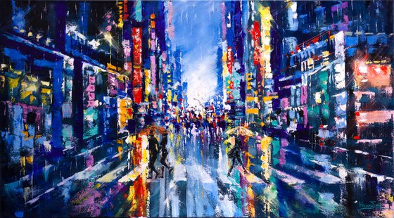 Night city lights