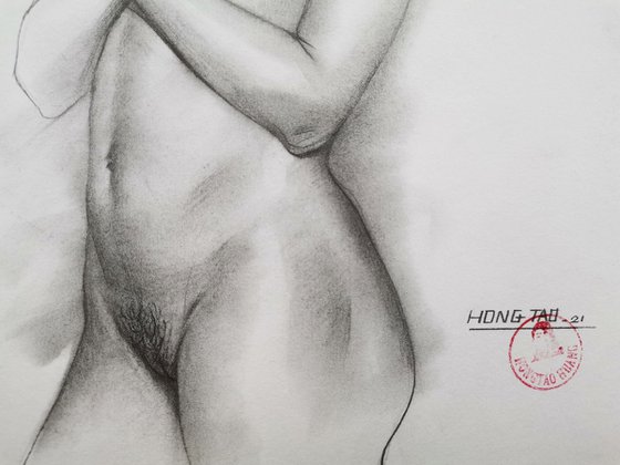 Pencil Drawing Femalel nude#23048