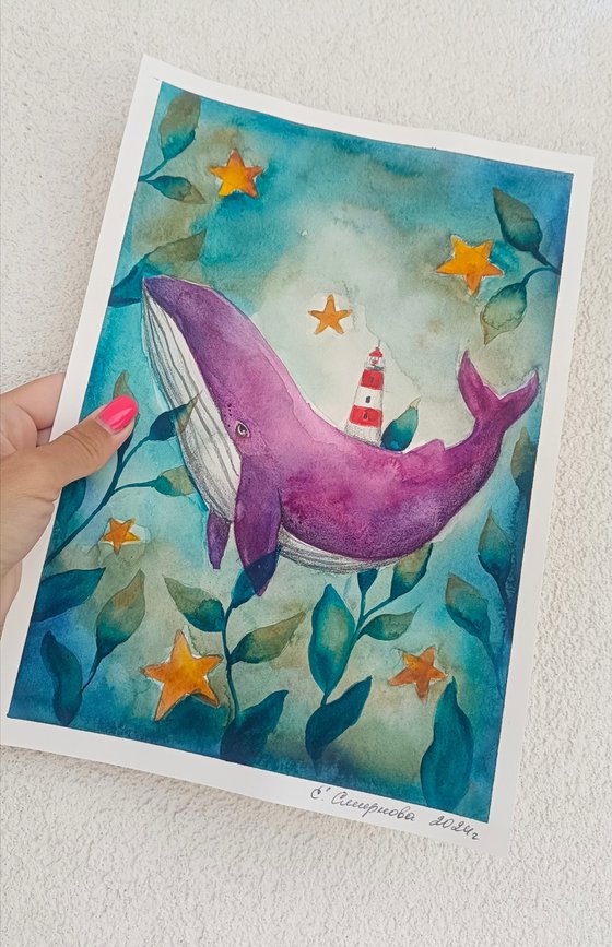 Purple whale (small)