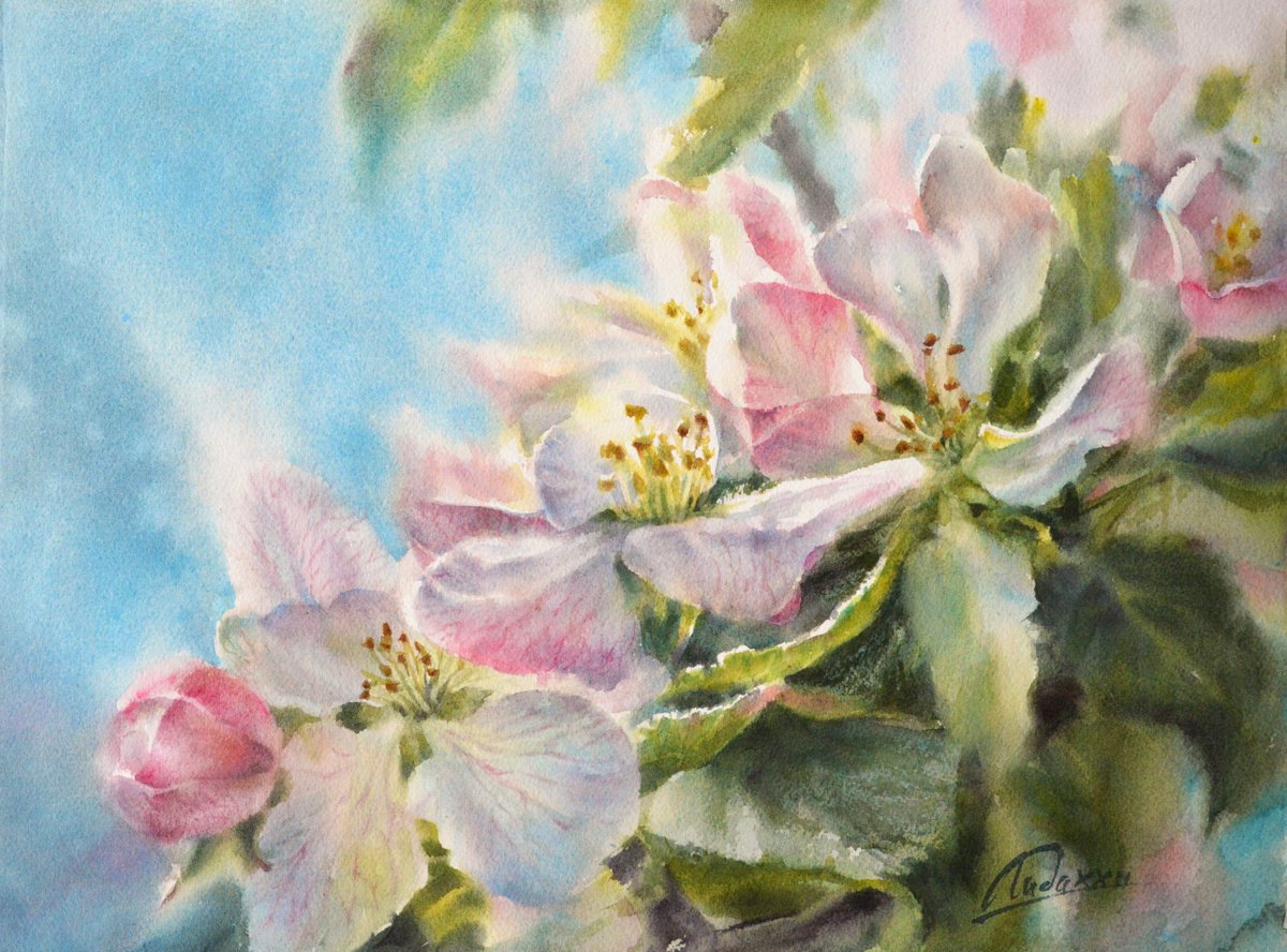 Spring in the apple orchard by Lidiya Doukhnevitch