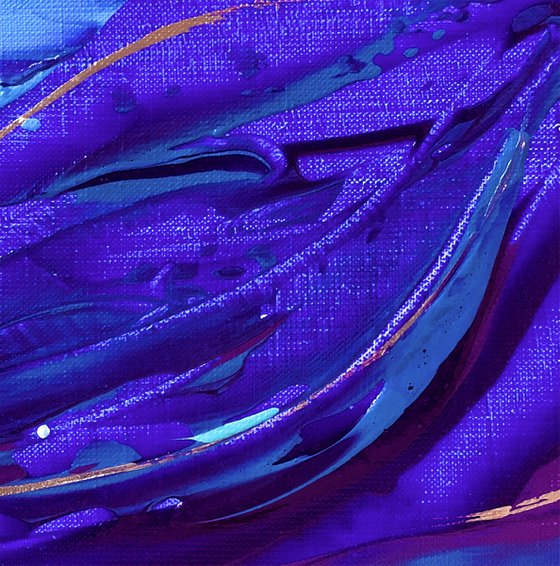 THE SECRET OF THE INDIGO SEA - Marine abstraction. Rare color. Indigo. Stylish abstract. Flicker. Depth. Cold.