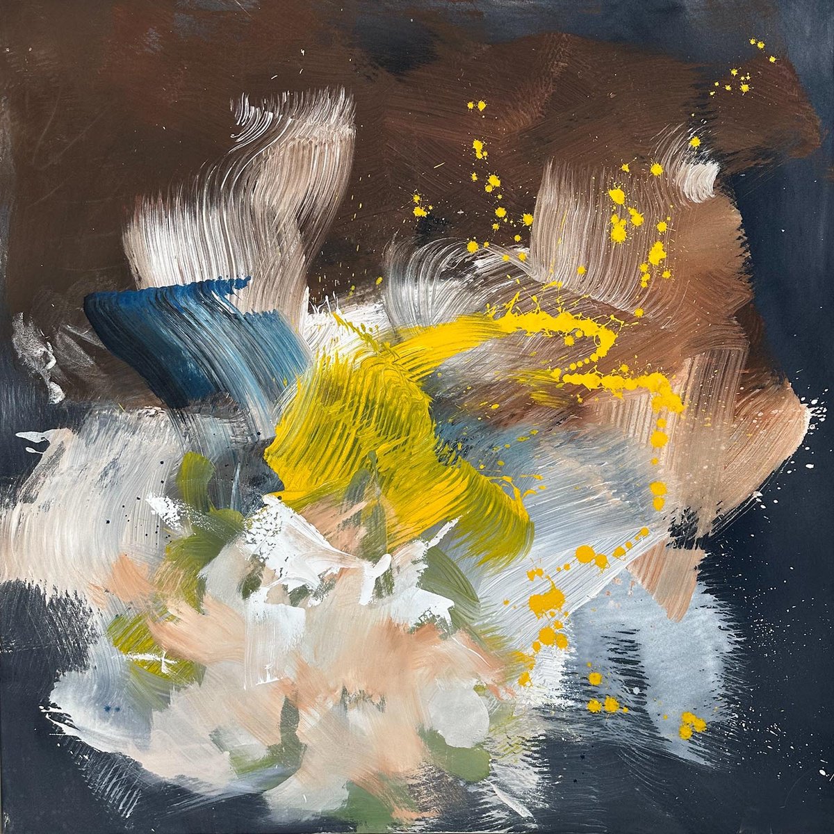 Abstract Landscape Acrylic Painting By Omar Obaid, 59 X 59", Forthcoming, Original Artwork