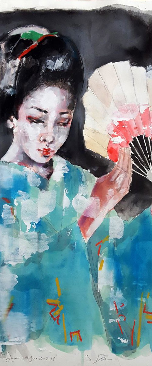 figure with fan 10-7-19 by Thomas Donaldson