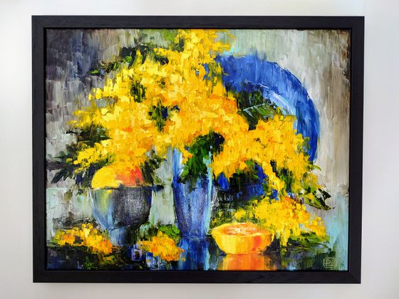 Mimosa on the Table FRAMED