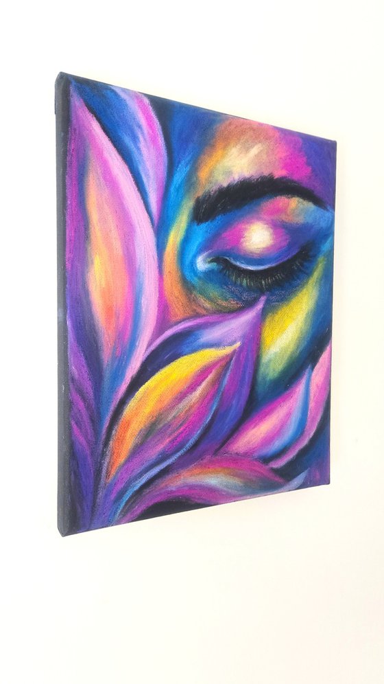 Astral Bloom — Oil Pastel Female eye