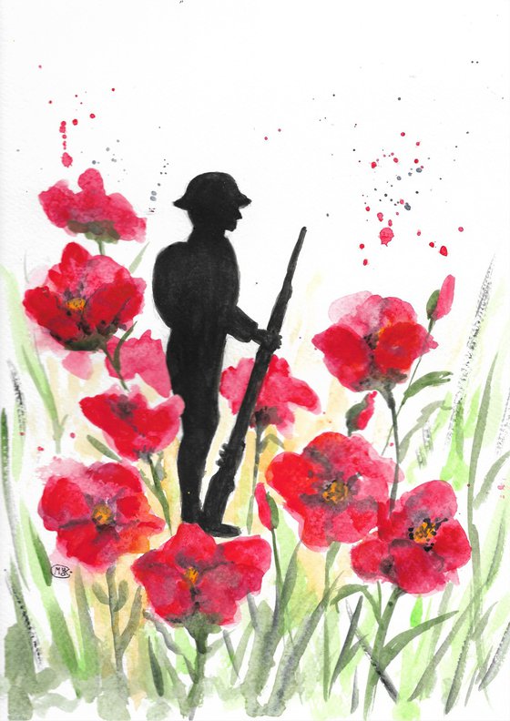 Remembrance of Soldier and poppies
