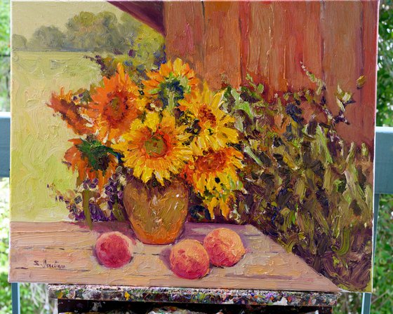 Sunflowers and Peaches