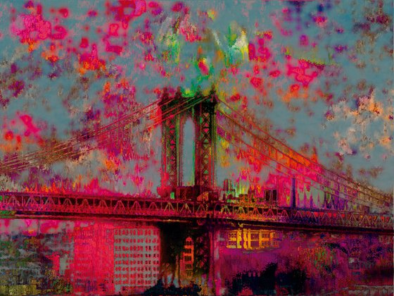 Psicodelia, Manhattan Bridge/XL large original artwork