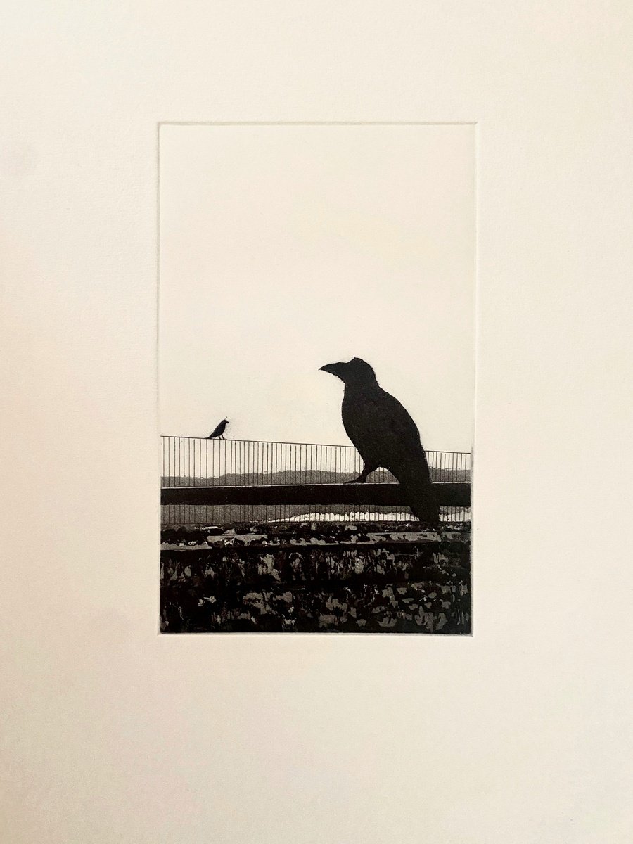 Animal Etchings & Engravings By Mario Sanchez, 12 X 16", Crows, Original Artwork