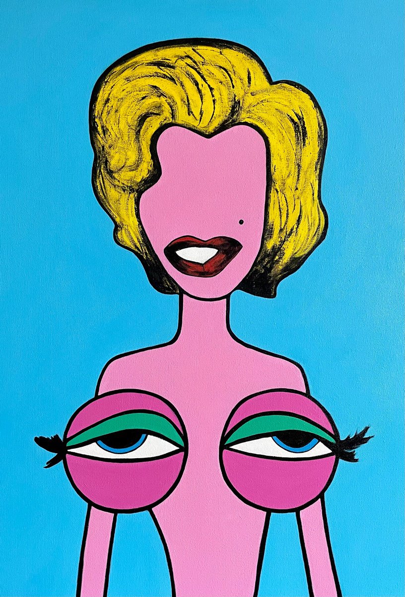 My tits love Andy Warhol(canvas) by Ann Zhuleva