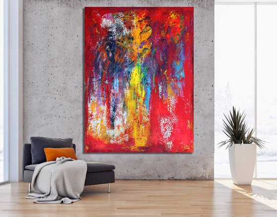EXTRA LARGE 200X150 ABSTRACT PAINTING -About Mozart -