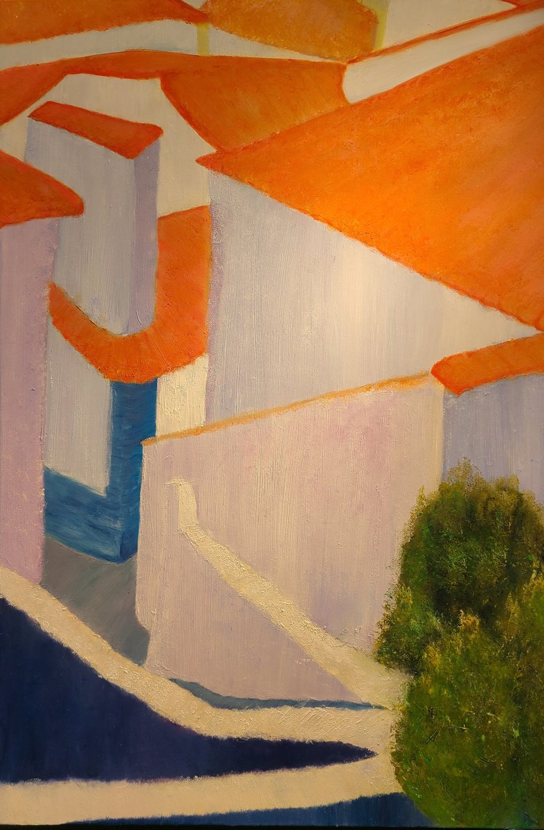 Impressionistic Landscape Oil Painting By Stacy Neasham, 24 X 36", Cemented Together, Original Artwork