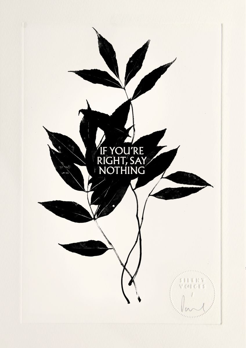 If You’re Right, Say Nothing - limited edition etching by Paul West