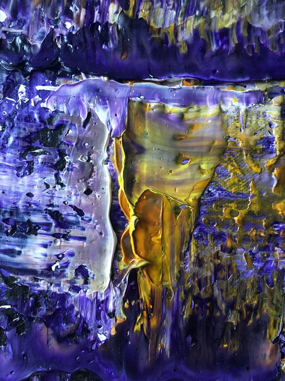 "Rock Me In Purple" - Original Large PMS Oil Painting On Canvas - 36 x 18 inches