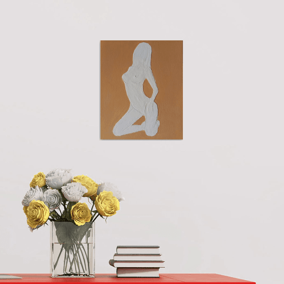 Minimalistic art Base relief Nude woman naked figure