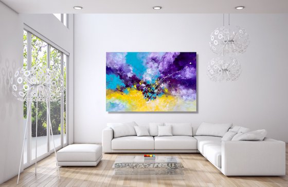 Shine A Light - XL LARGE,  MODERN ABSTRACT ART – EXPRESSIONS OF ENERGY AND LIGHT. READY TO HANG!