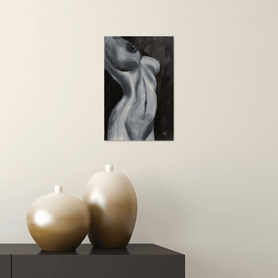 Lounge time, original nude erotic oil painting, Gift, art for home