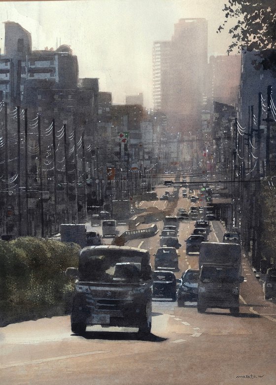 Hazy National Route in the Afternoon Sun