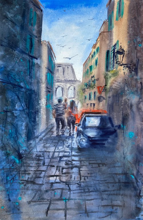 Street in Rome by Valeria Golovenkina