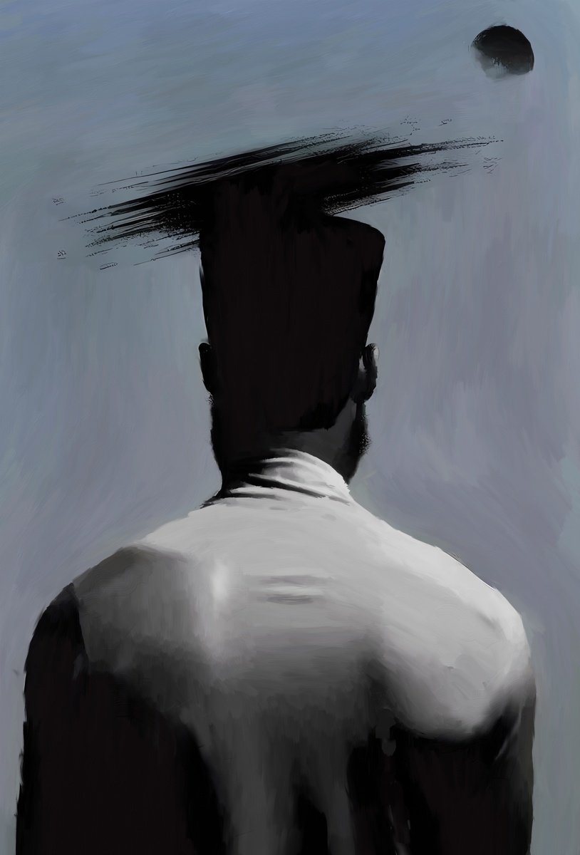 Expressive Portrait Acrylic Painting By Anzhelika Klimina, 20 X 28, Male Portrait N6, Original Artwork